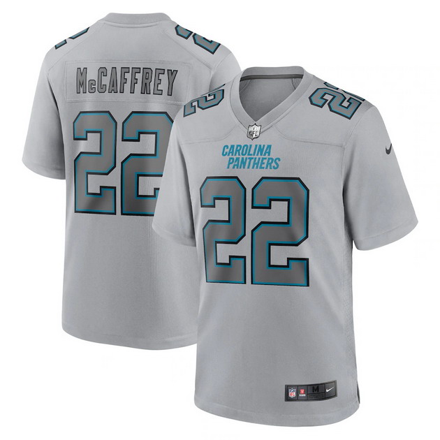 mens nike christian mccaffrey gray carolina panthers atmosphere fashion game jersey